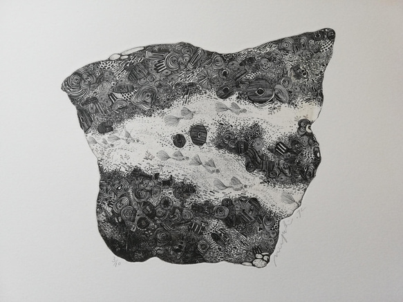 銅版画作品 「石の川」 版画 ほりみゆき (MIYU) 通販 13612257｜Creema