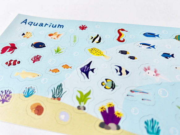 Original Design White Sticker - Aquarium by Seed Cone 3枚目の画像