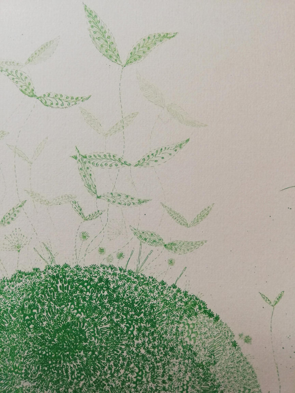 銅版画作品 「こけだま」 3枚目の画像