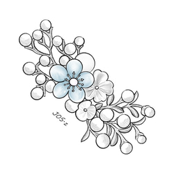 天然石アクアマリンのお花と白蝶貝シェル花　バレッタ　パール　ヘアアクセサリー　 4枚目の画像