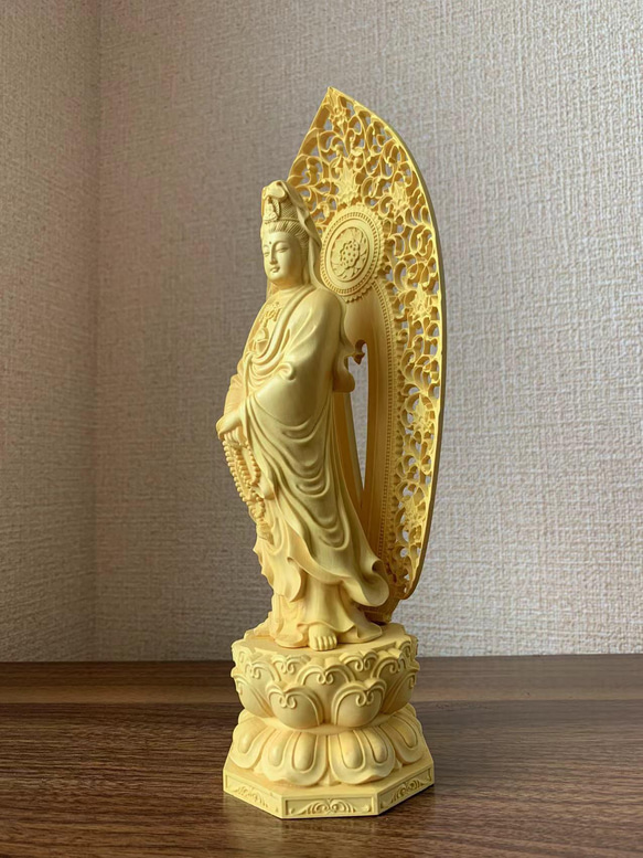 木雕佛像觀音菩薩像黃楊木 第3張的照片