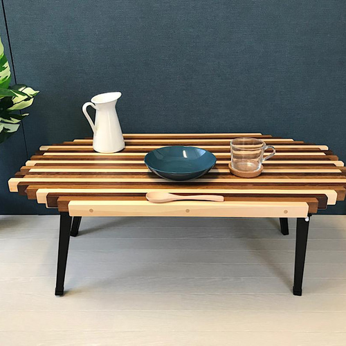 送料無料】 ローテーブル ジグザグ 90cm 50cm 3色 折りたたみ脚