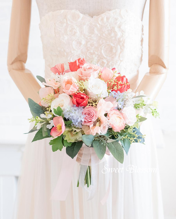 【オーダーメイド】プリザーブドフラワーのナチュラルブーケ＆ブートニア ウェディング 花・木の実・枝葉・果実 P1431020012(11000円)