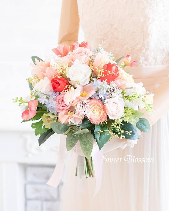 【オーダーメイド】プリザーブドフラワーのナチュラルブーケ＆ブートニア ウェディング 花・木の実・枝葉・果実 P1431020012(11000円)