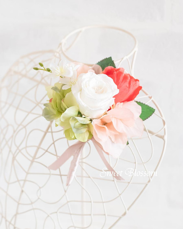 【オーダーメイド】プリザーブドフラワーのナチュラルブーケ＆ブートニア ウェディング 花・木の実・枝葉・果実 P1431020012(11000円)