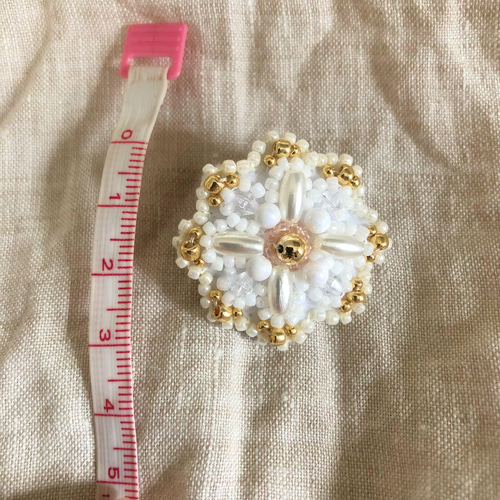 【#1233】ビーズ刺繍　ハンドメイドアクセサリー　ピアス　イヤリング　結婚式 【#1233】ビーズ刺繍　ハンドメイドアクセサリー　ピアス　イヤリング　結婚式