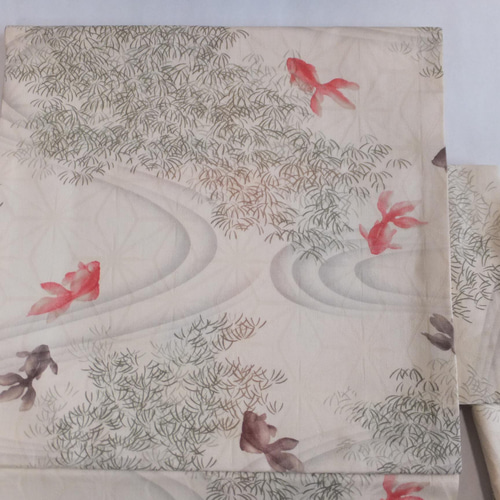 訳アリ二部式帯 「ジンユィ」 皆練麻の葉 和装小物（帯・半襟  