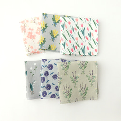 人気の花のコットンハンカチの3枚ギフトセット〈ミモザ・チューリップ・桜〉 7枚目の画像