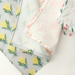 人気の花のコットンハンカチの3枚ギフトセット〈ミモザ・チューリップ・桜〉 5枚目の画像