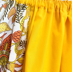 インド綿パッチワーク切り替えスカート サンフラワー 3枚目の画像