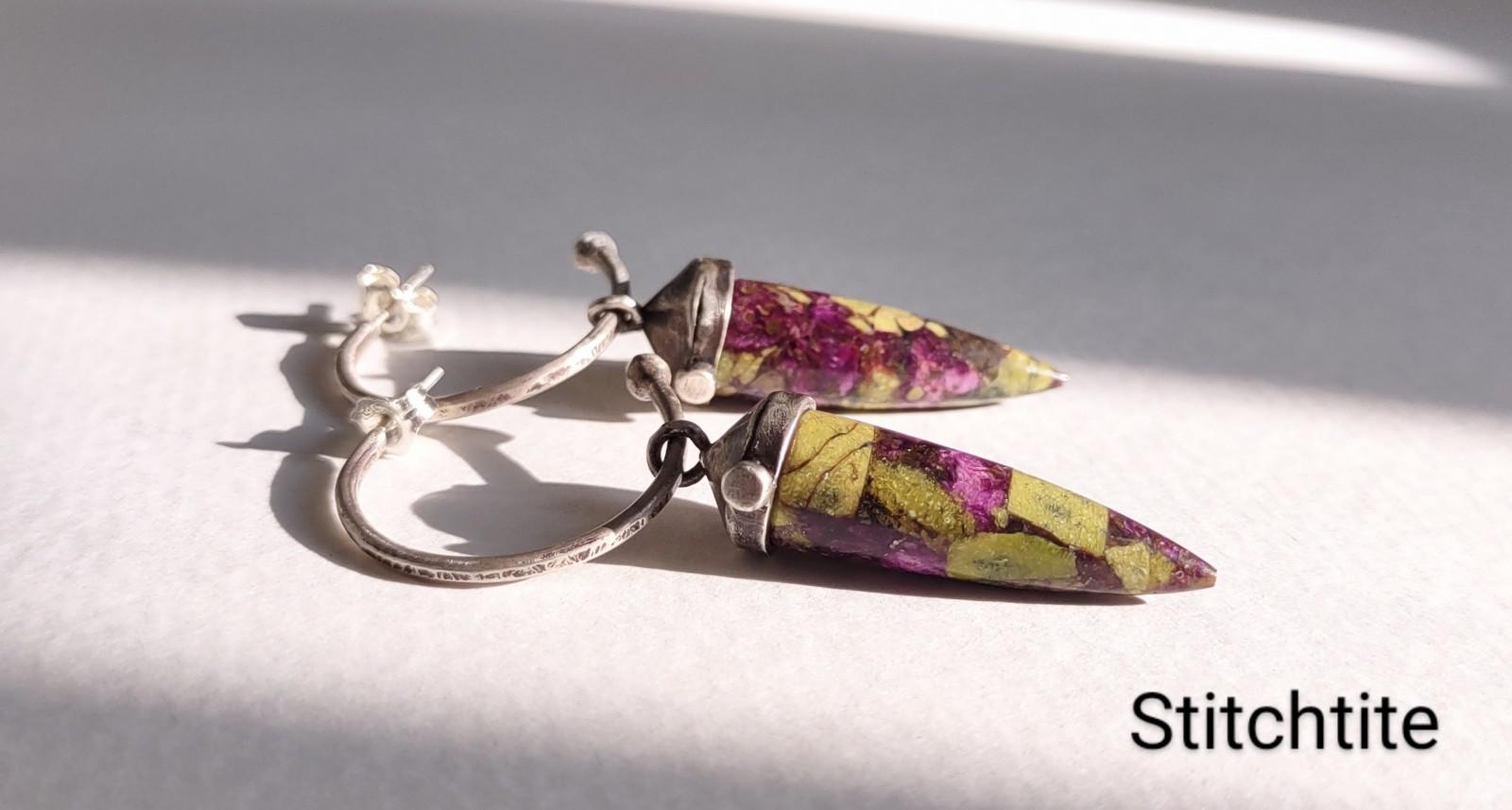 スパイクフープピアス　スティッチタイト　シルバ−925