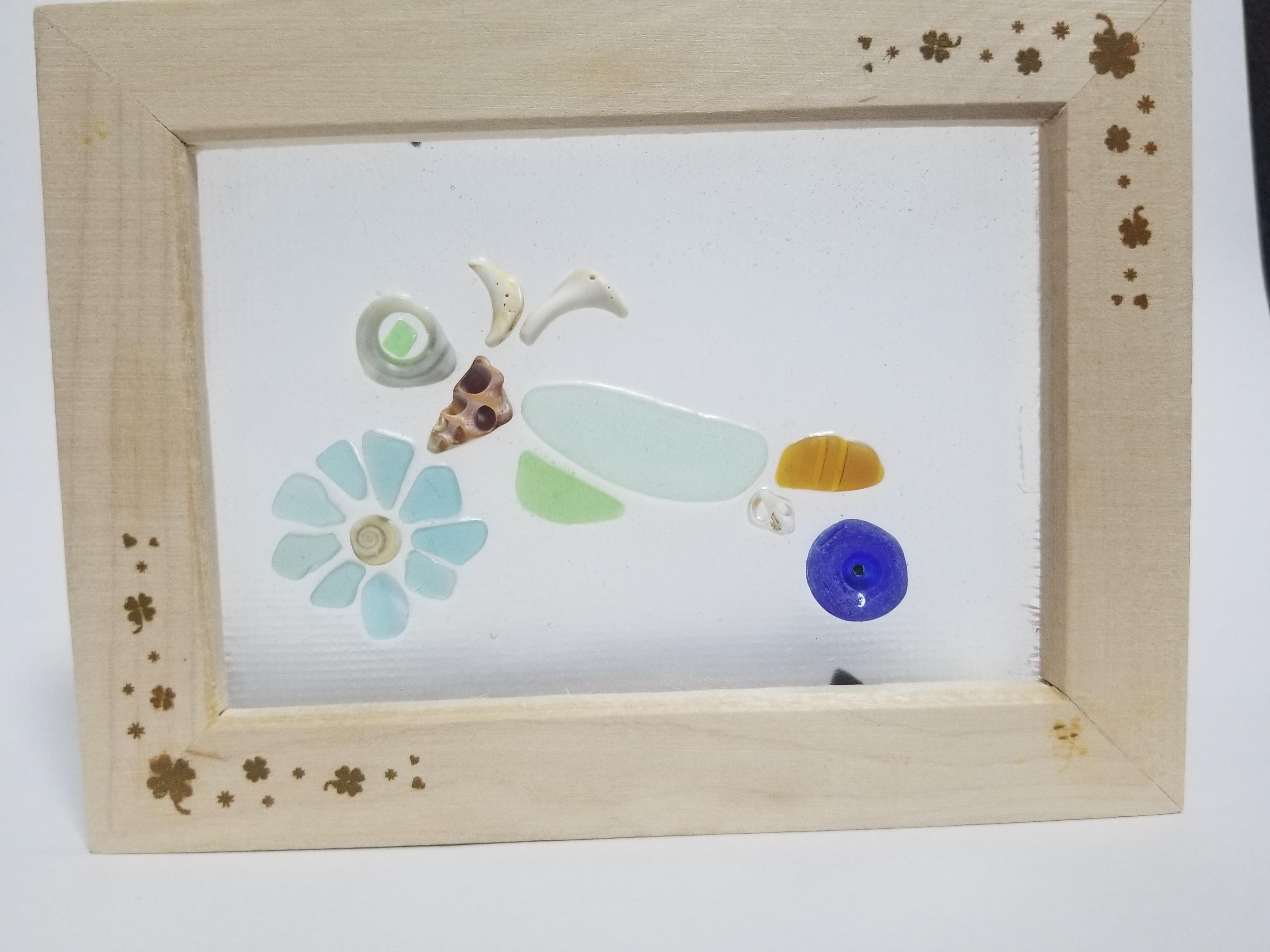 シーグラスアート（紫陽花/梅雨/ボックスフレーム付） その他