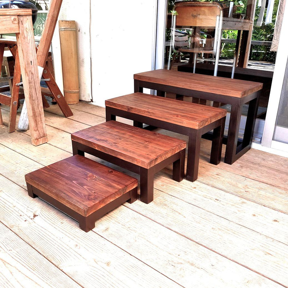 踏み台 4段 ダークブラウン 段差 ステップ ディスプレイ台 植木台