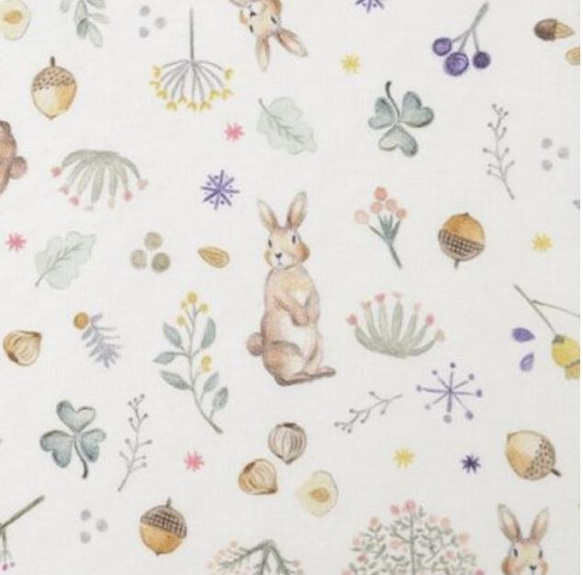 【受注制作・サイズ変更可】メガネケース（312）ウサギと木の実×黄色 4枚目の画像