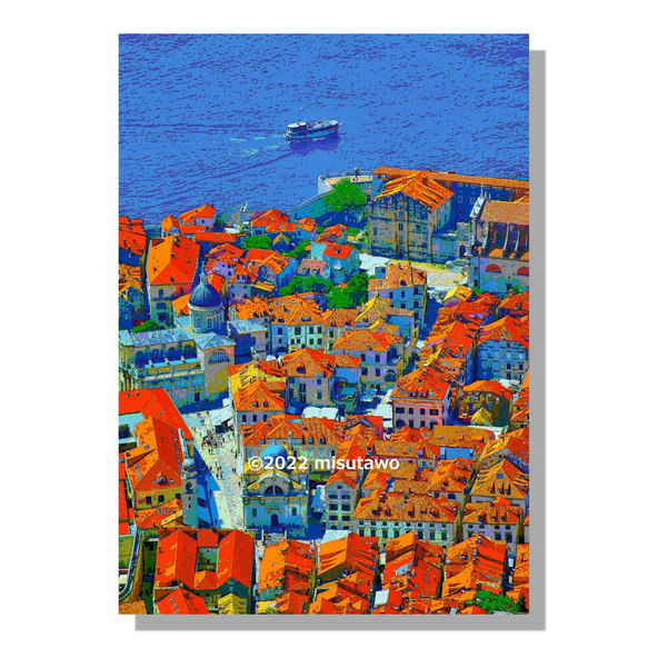 【選べる3枚組ポストカード】クロアチア ドゥブロヴニクの街【作品No.332】 1枚目の画像
