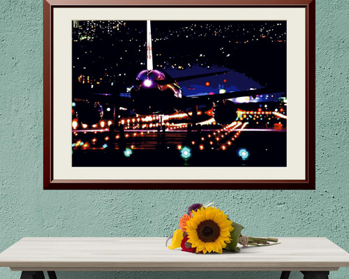 アートポスター】夜の滑走路（作品No.333） 写真・グラフィック