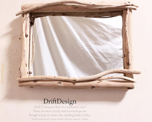 〜DriftDesign〜　味わい流木のヴィンテージ調壁掛けインテリアミラー Drift Design〜 キレイめ流木のお洒落なインテリアデザインミラー 鏡