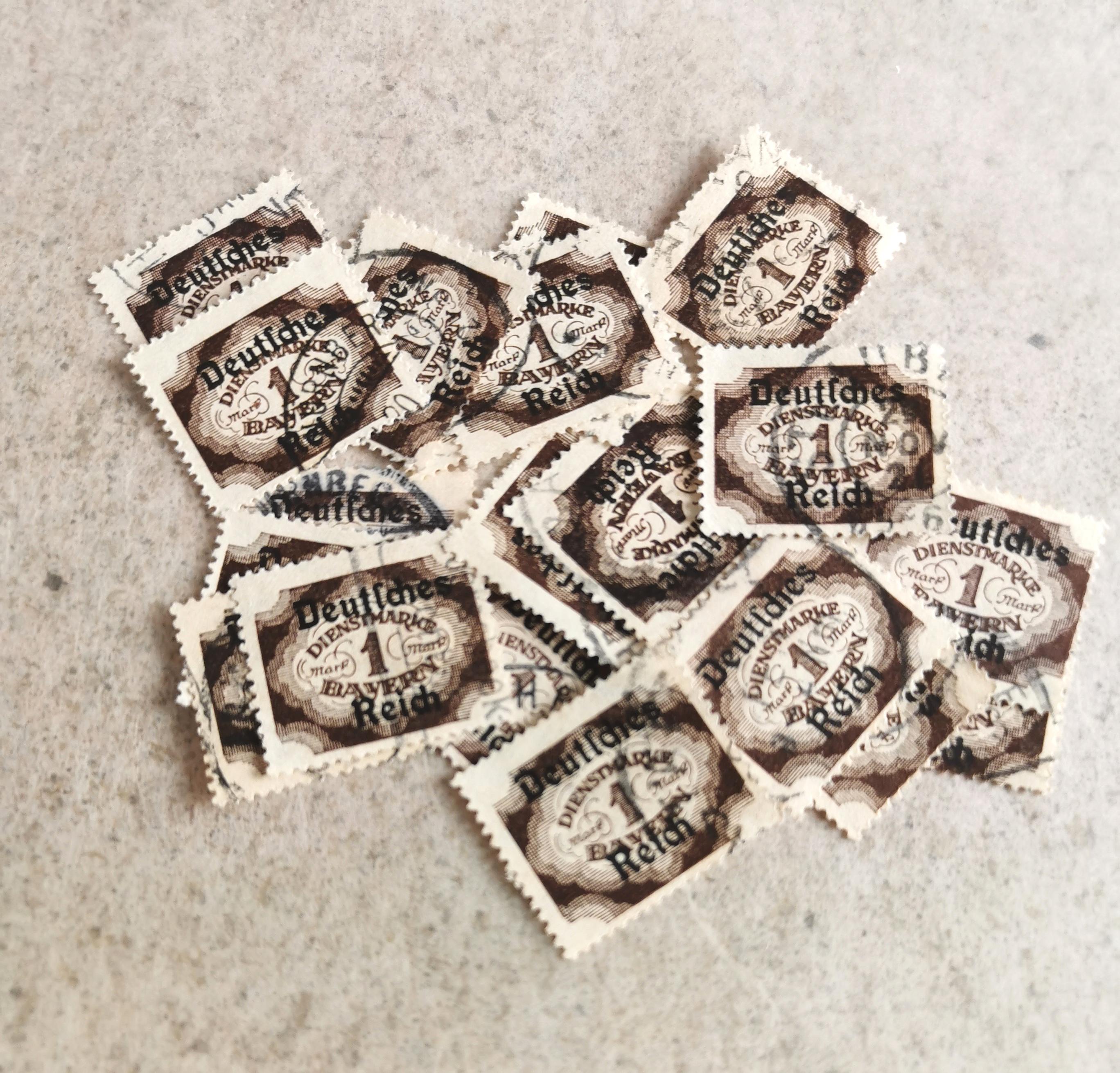 切手ヴィンテージ アンティーク】ドイツ/ ヴィンテージ公用切手チケット枠10枚