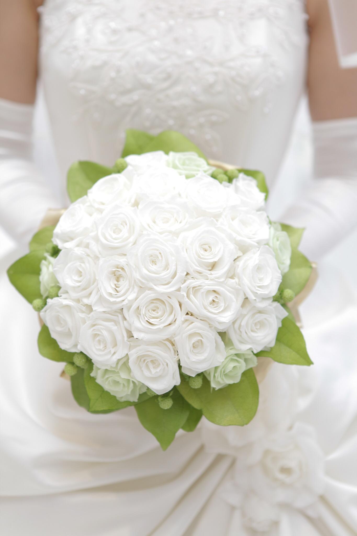 プリザーブドフラワーラウンドブーケ＆ブートニア