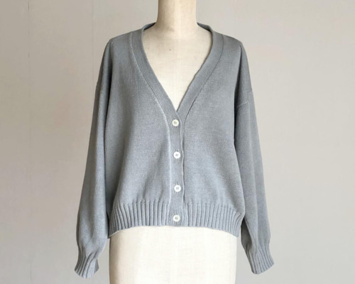 ショート丈カーディガン グレー 綿100％ カーディガン ANNA&ARISA 通販