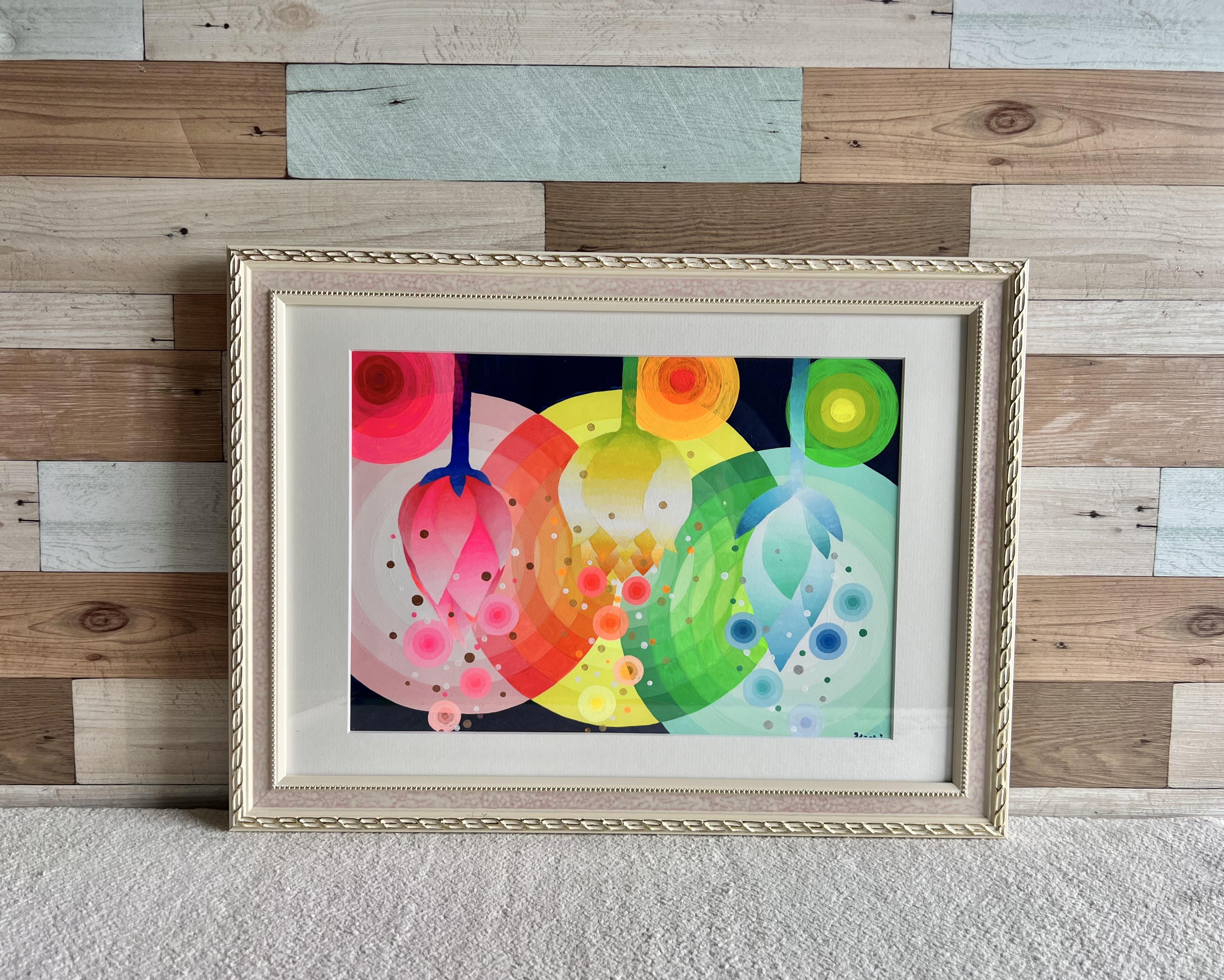 イラスト 絵画 絵 子ども グラデーション アート 世界に1つ