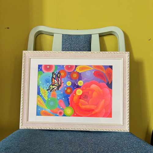 絵画 蝶々と花の絵です Amazon.co.jp: 絵画 蝶と花のアートペインティングインテリア