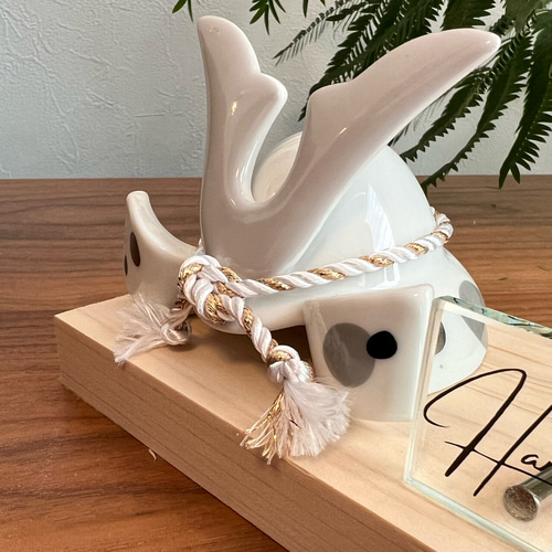 福、　飾り陶器二本組み！ 福、 飾り陶器二本組み！