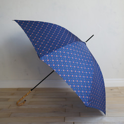 竹傘復古花深藍色晴雨兩用長傘 ALCEDO 161033 遮陽傘傘 第12張的照片