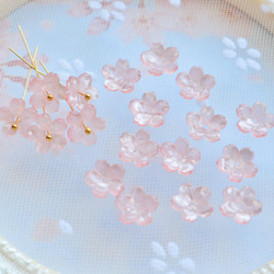 新作★10mm 桜のアセテートパーツ　シェルピンク 2枚目の画像