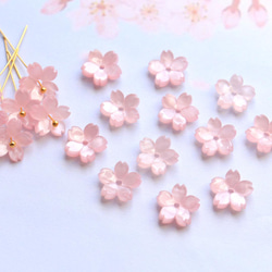 新作★10mm 桜のアセテートパーツ　ベビーピンク 18枚目の画像
