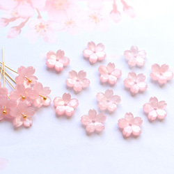 新作★10mm 桜のアセテートパーツ　ベビーピンク 11枚目の画像