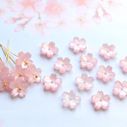 新作★10mm 桜のアセテートパーツ　ベビーピンク 3枚目の画像