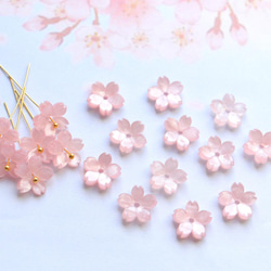 新作★10mm 桜のアセテートパーツ　ベビーピンク 5枚目の画像