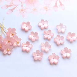 新作★10mm 桜のアセテートパーツ　ベビーピンク 9枚目の画像