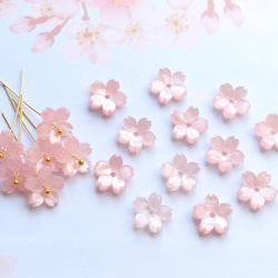 新作★10mm 桜のアセテートパーツ　ベビーピンク 1枚目の画像