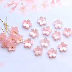 新作★10mm 桜のアセテートパーツ　ベビーピンク 10枚目の画像