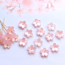 新作★10mm 桜のアセテートパーツ　ベビーピンク 15枚目の画像