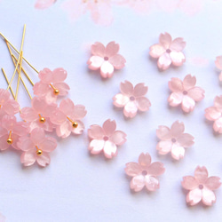 新作★10mm 桜のアセテートパーツ　ベビーピンク 20枚目の画像