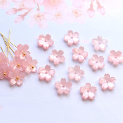 新作★10mm 桜のアセテートパーツ　ベビーピンク 19枚目の画像