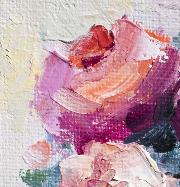 「時を楽しむ rose-c03」ミニ油絵原画　額付き・特典付き 3枚目の画像
