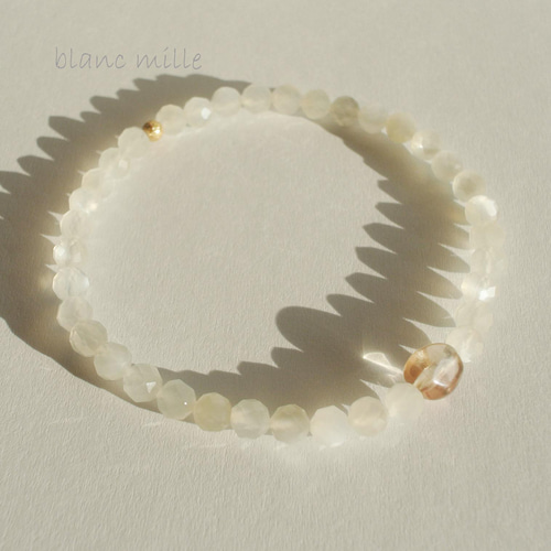 天然石 希少オレゴンサンストーンブレスレット