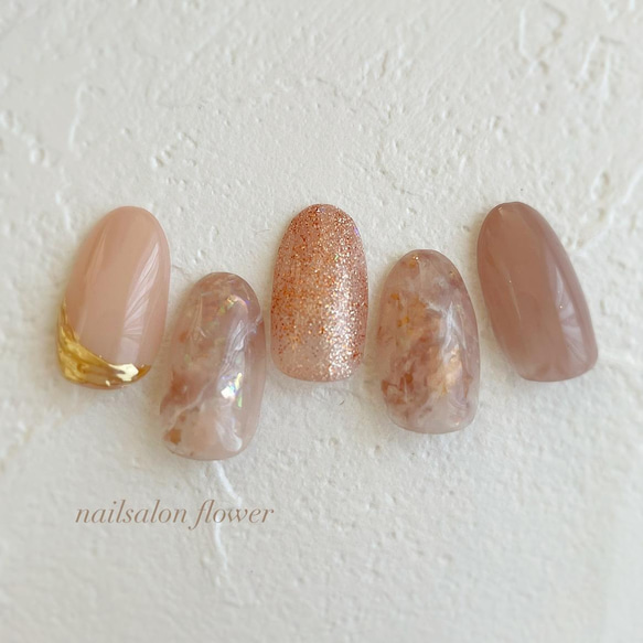 くすみピンク 大人ニュアンスネイルチップ くすみピンクの