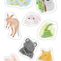 Original Design Clear Sticker - Scribbly Zoo by Seed Cone 1枚目の画像