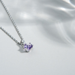 紫薰冰沙 | 紫水晶 純銀項鍊 鎖骨練 水晶寶石吊墜 第5張的照片
