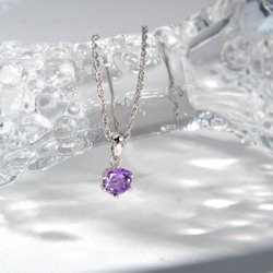 紫薰冰沙 | 紫水晶 純銀項鍊 鎖骨練 水晶寶石吊墜 第3張的照片