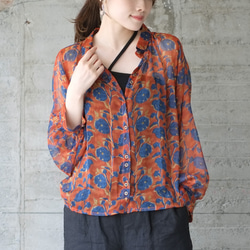 Naptime 2023ssCollection 花柄シャツオレンジ　Sサイズ オレンジフラワーレトロシャツ – ArrrT