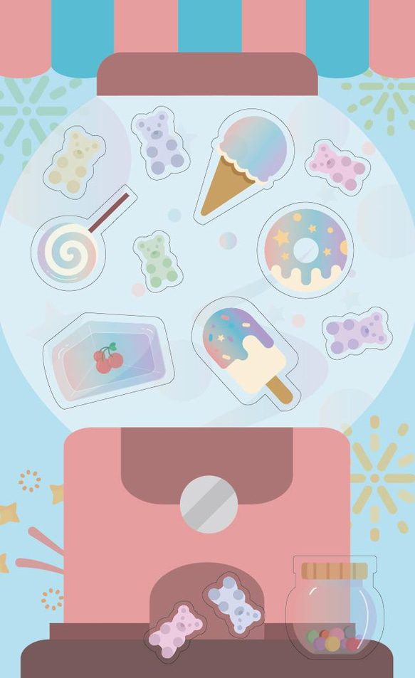 Original Design Clear Sticker - Magic Dessert Store by Seed 1枚目の画像