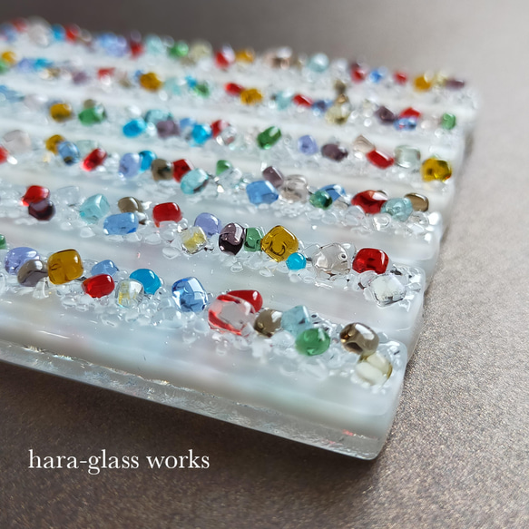 ガラスのカトラリーレスト【2点セット】  カラフルケーキ 10枚目の画像