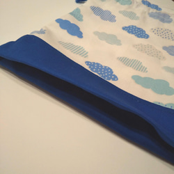 【送料込み・おまけ付♪】くも  ブルー   給食袋   巾着  マチあり  入学準備  シンプル  大人 子ども 4枚目の画像
