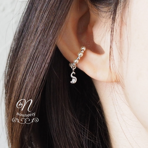 【SAINT LAURENT】パール イヤーカフ ガラス＆メタル ハリオ イヤリング アール Water Drops 雫 ガラス製 HARIO